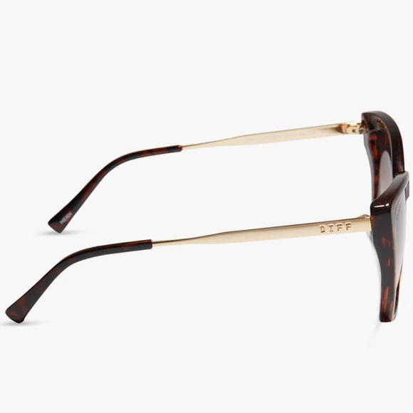 Diff HEIDI Black Brown Tortoise Brown Gradient Sharp Sunglasses NWT MSRP $128 - Picture 3 of 5